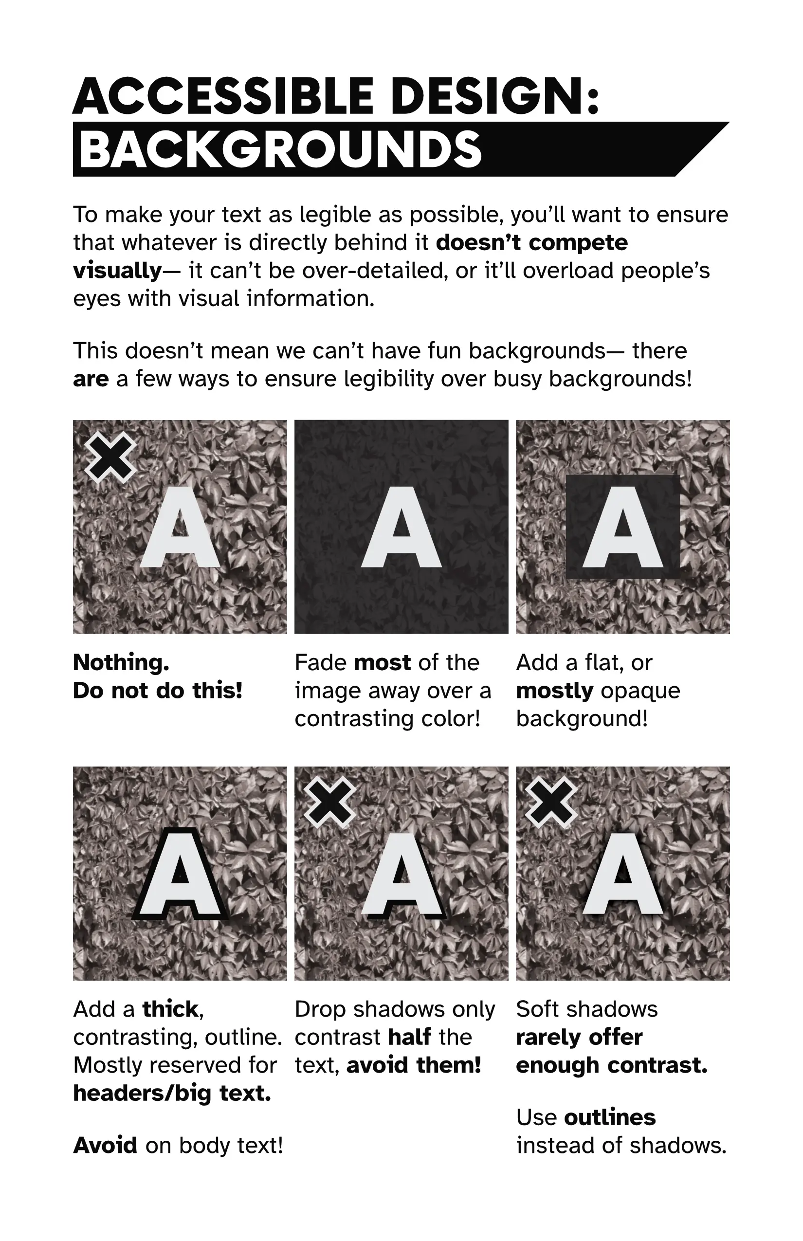 Page from The Accessible Design Survival Guide in greyscale.